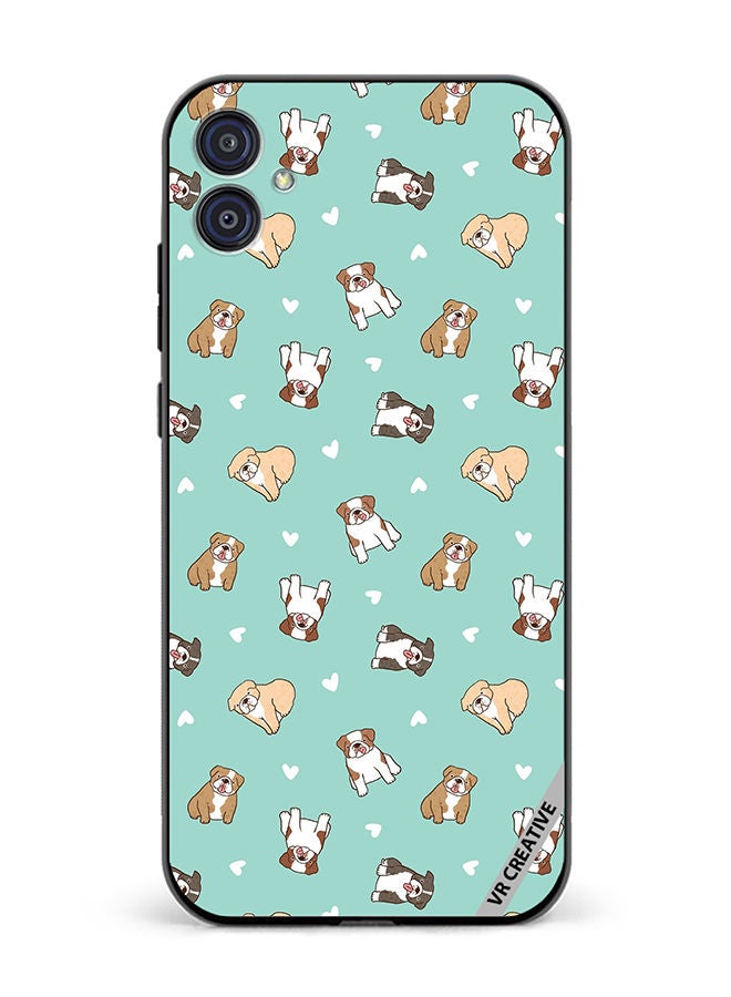 Protective Case Cover For Samsung Galaxy M04/F04 Cartoon Bulldog Dog Design Multicolour