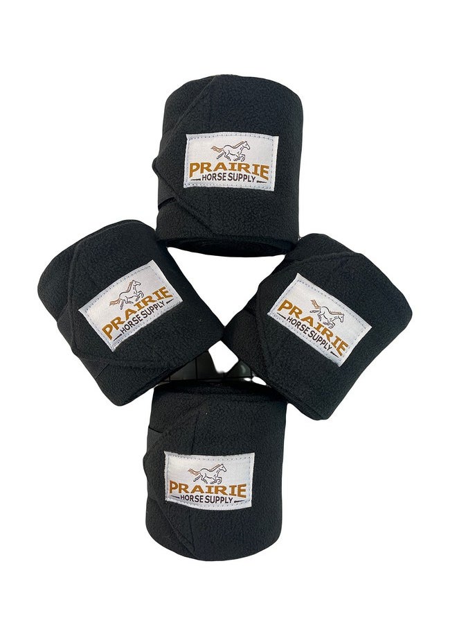 Prairie Horse Supply Prairie Horse Supply Comfort Fleece Polo Wraps (4 Pack, Black) 
