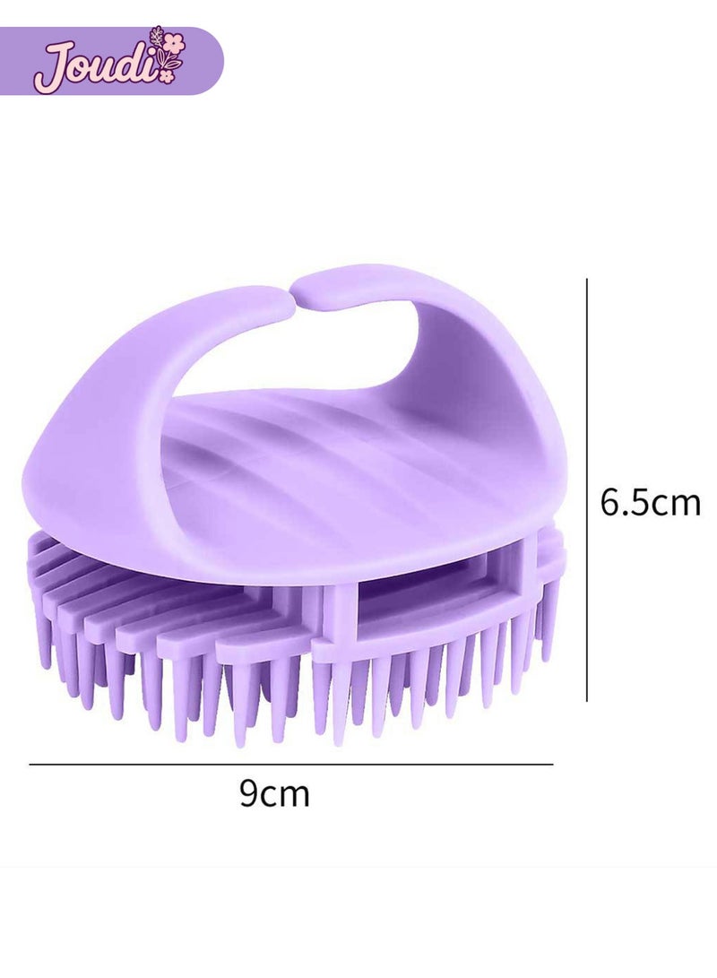 Joudi 2 Packs Scalp Massager Hair Brush,Hair Scrubber with Soft Silicone Bristles, Scalp Exfoliator Brush Dandruff Removal Shampoo Brush for Wet Dry Scalp Care（Pink and Purple） - Image 2