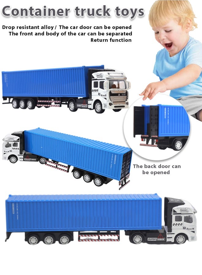 Toy Container Truck Truck Model Simulation Detachable Alloy Container Truck Toy Transport Truck Children Car Toys Gift for Kids Toddlers for 3 4 5 6 Years  - Image 1