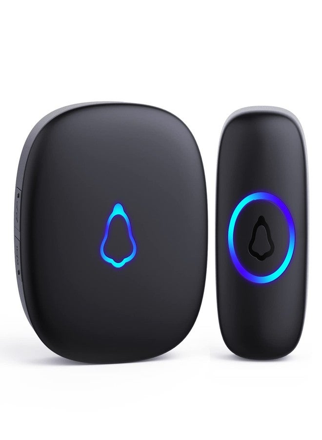 SECRUI Wireless Doorbell, Easy installation, Waterproof, Adjustable Volume, 58 Chimes, Colorful LED, 1000Ft Range, M520+F55, Black - Image 1
