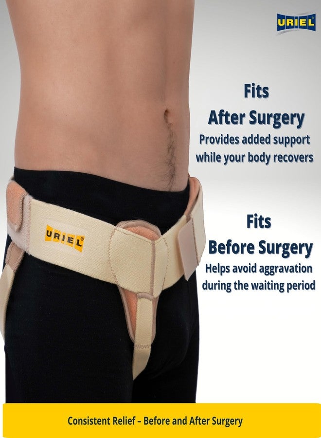 URIEL Right Side Hernia Belts for Men - Inguinal Hernia Belt for Men, Pre and Post Surgery Truss, Size Small, Cream (31-35 Inches) - Image 5