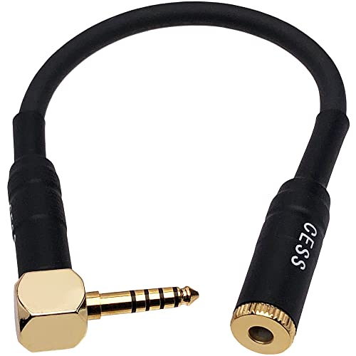 CNCESS CESS-247 Right Angle 4.4mm Extension Cable, 4.4mm Female to Male for Headphone, 6-Inch - Image 1