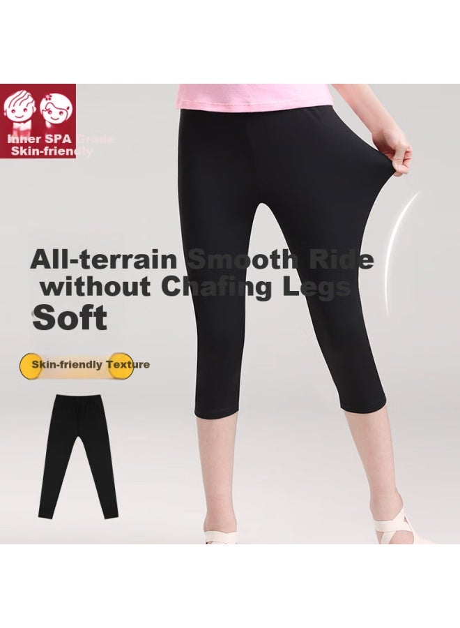 Zhiyouban Children's Black Ballet Dance Practice Leggings Girls Dance Gymnastics Body-shaping Leggings Seven-point Leggings Slimming