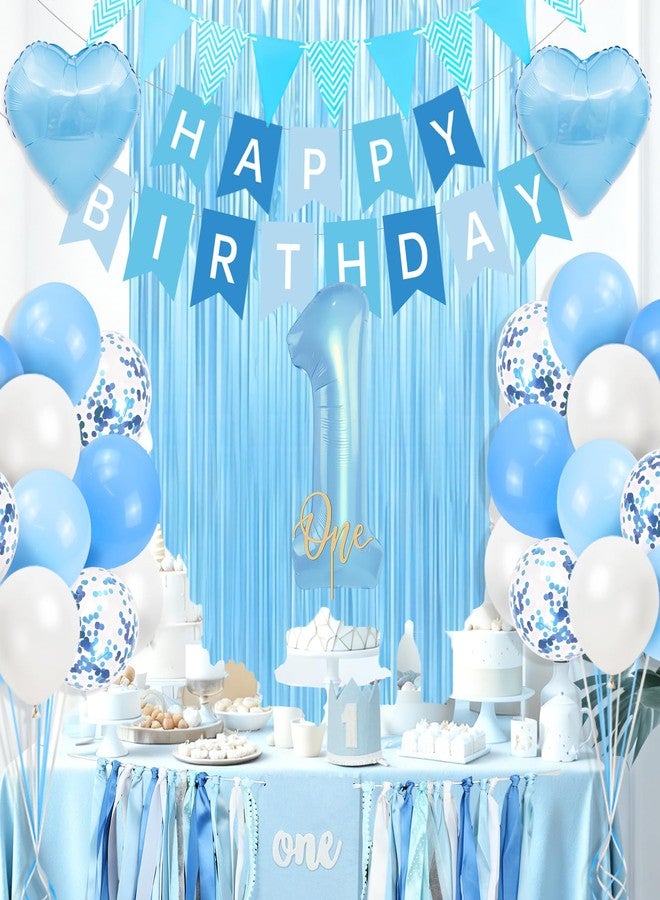 FINDRICH First Birthday Decorations for Boy, 1st Birthday Decorations Boy with High Chair Banner, Number 1 Balloon Cake Topper Crown Banner For Baby First Birthdays Decoration - Image 5