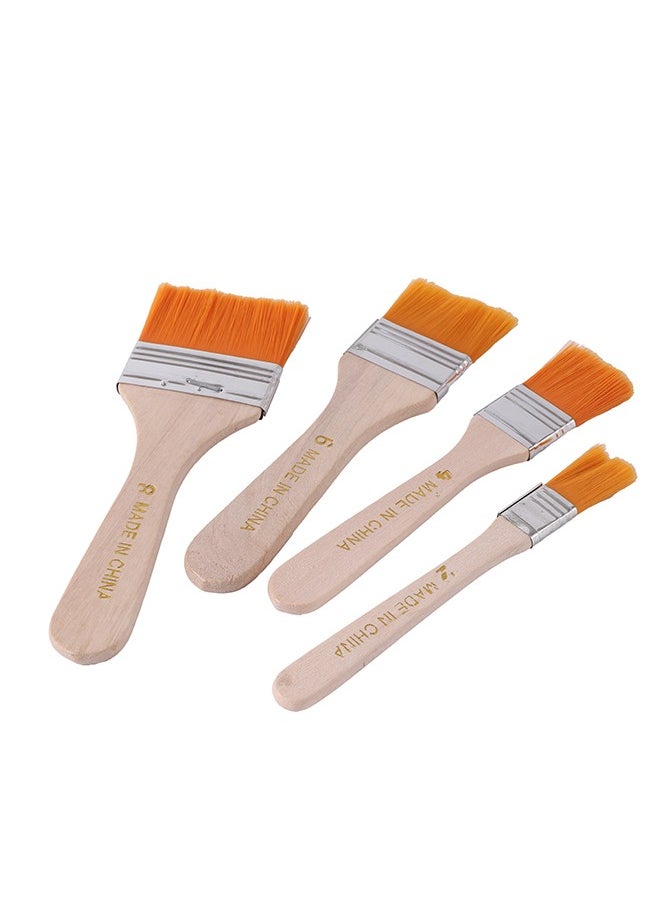 LAWAZIM Brush Set -4 Piece- Easy to Clean Assorted Sizes Streak-Free Coating Brushes with Comfortable Wooden Handles for Painting Projects - for Interior Exterior Furniture and DIY Home Decor Painting  - Image 2