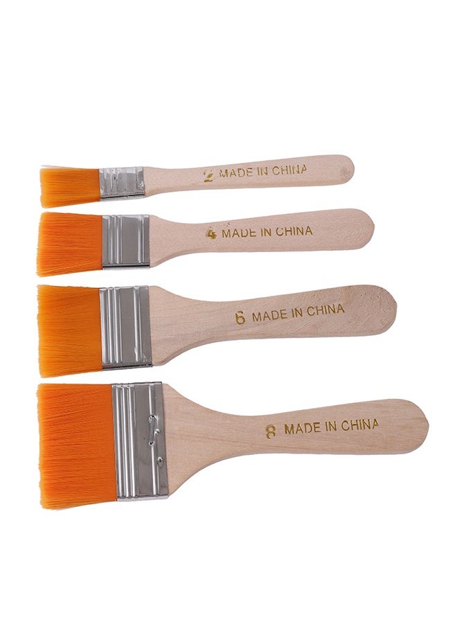 LAWAZIM Brush Set -4 Piece- Easy to Clean Assorted Sizes Streak-Free Coating Brushes with Comfortable Wooden Handles for Painting Projects - for Interior Exterior Furniture and DIY Home Decor Painting  - Image 3