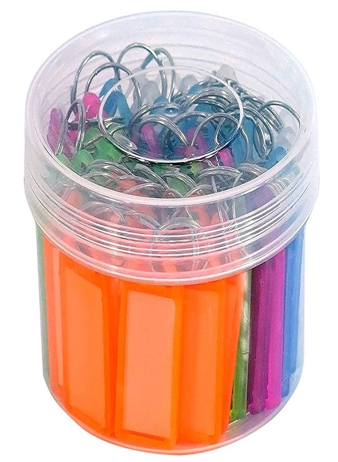 NYAMAH SALES Keychains with Plastic Name Tag Labels Identifiers Tags with Keyring for Luggage Drawers Cupboards Room Keys Multipurpose (Multicolor) - Image 1