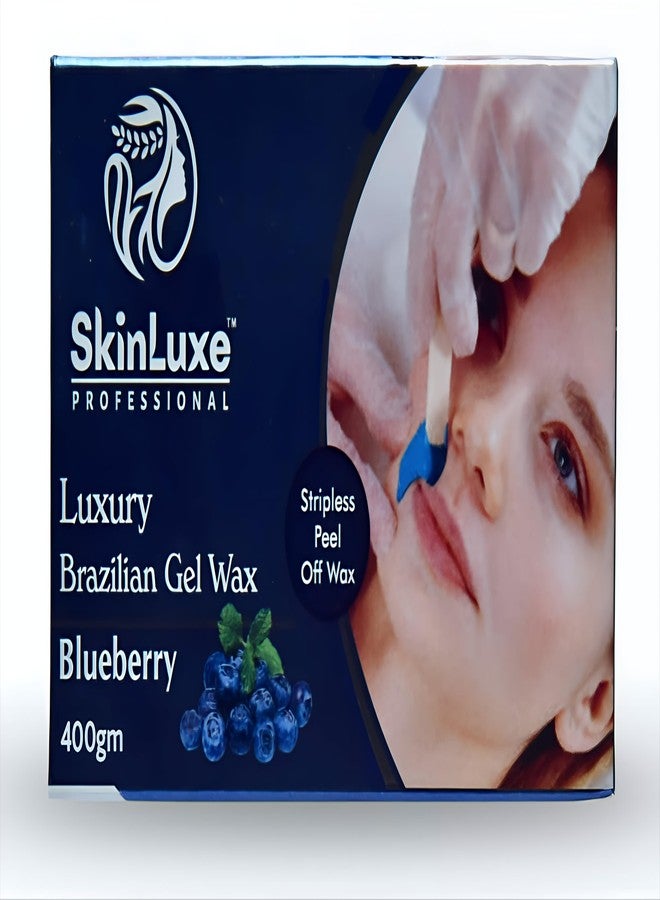 Nexify india SkinLuxe Professional Blueberry Brazilian Gel Wax, Stripless Peel Off Wax, 400g (No strip wax) - Image 1