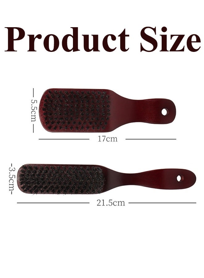2 Pcs Beard Brush for Men Natural Boar Bristle Brush for Grooming Beards and Mustaches Wooden Mustache Comb for Facial Hair - Image 3