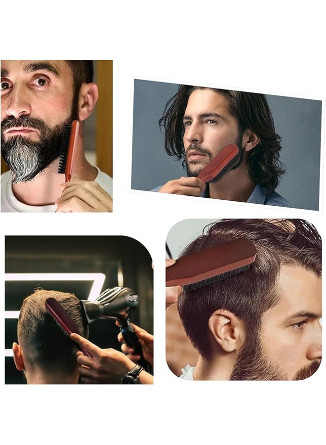 2 Pcs Beard Brush for Men Natural Boar Bristle Brush for Grooming Beards and Mustaches Wooden Mustache Comb for Facial Hair - Image 5