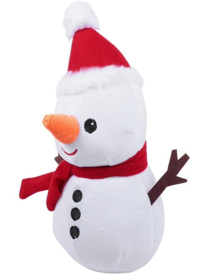 Tickles Snowman Smilling Look Soft Stuffed Plush Toy for Kids Boys & Girls Christmas Day (Size: 22 cm Color: White & Red) - Image 2