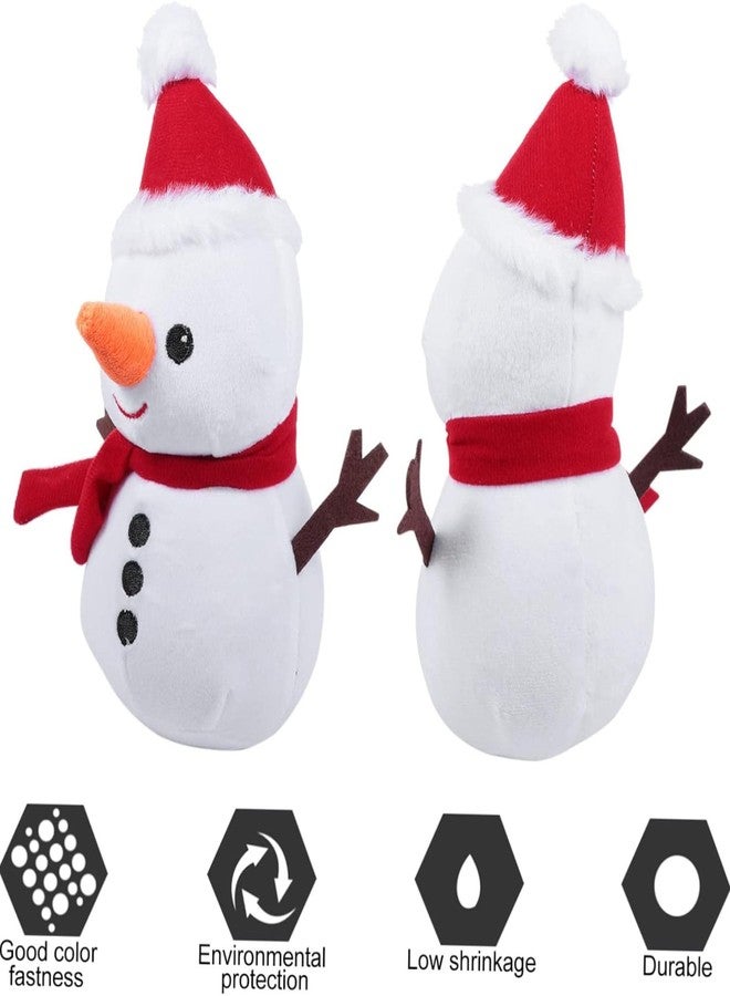 Tickles Snowman Smilling Look Soft Stuffed Plush Toy for Kids Boys & Girls Christmas Day (Size: 22 cm Color: White & Red) - Image 5