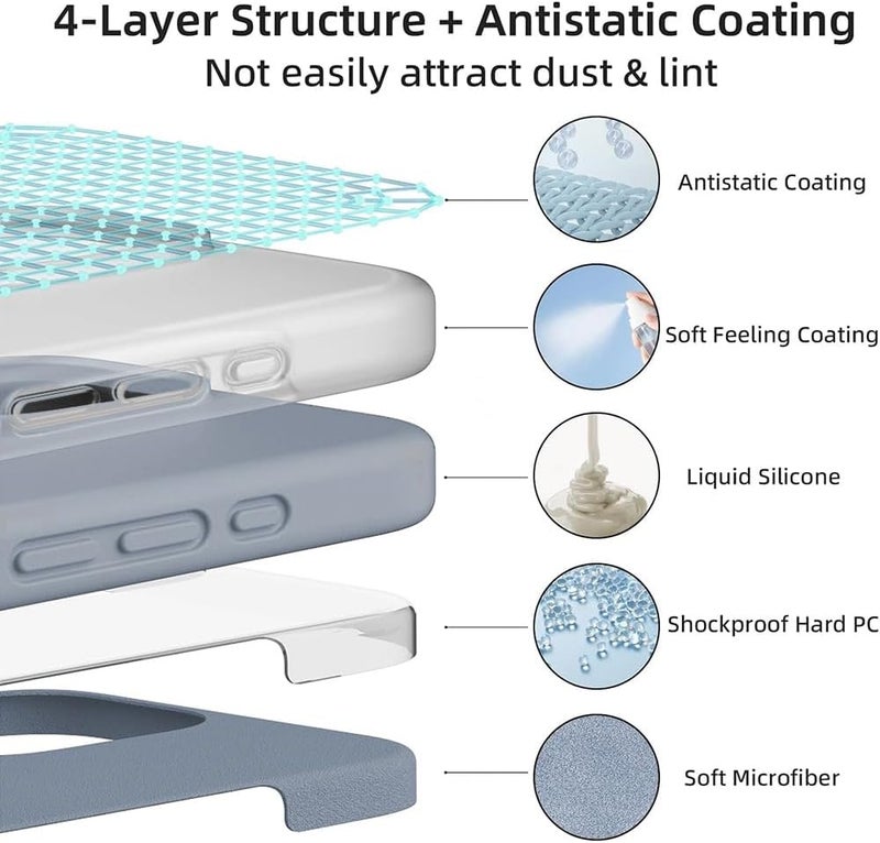 Max & Max Magnetic Case for iPhone 16 Pro - Shockproof Bumper Cover with MagSafe Compatibility, Light Grey - Image 3
