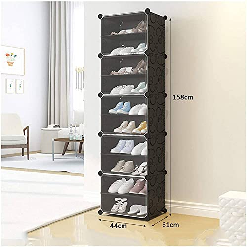 Oumffy Shoe Rack Portable Shoe Rack Organizer 30 Pair Tower Shelf Storage Cabinet Stand Expandable, Boots, Slippers, 10 Tier Black - Image 2