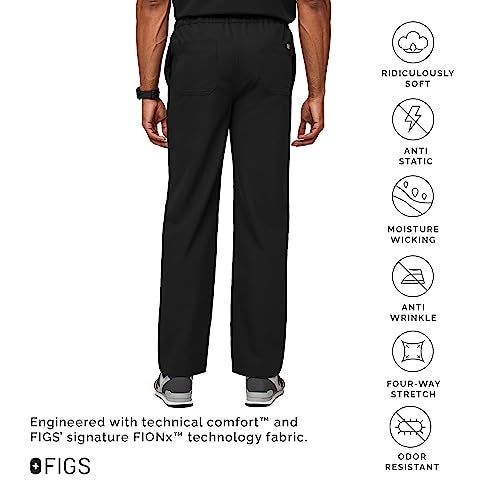FIGS Pisco Basic Scrub Pants for Men – Black, X-Small - Image 3