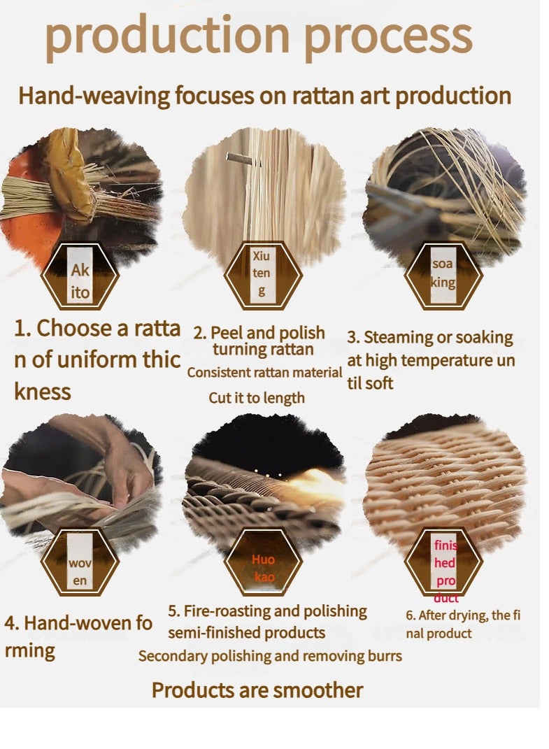 Handmade rattan towel tray storage basket living room dining table knife and fork chopstick box dessert snack fruit basket  - Image 2