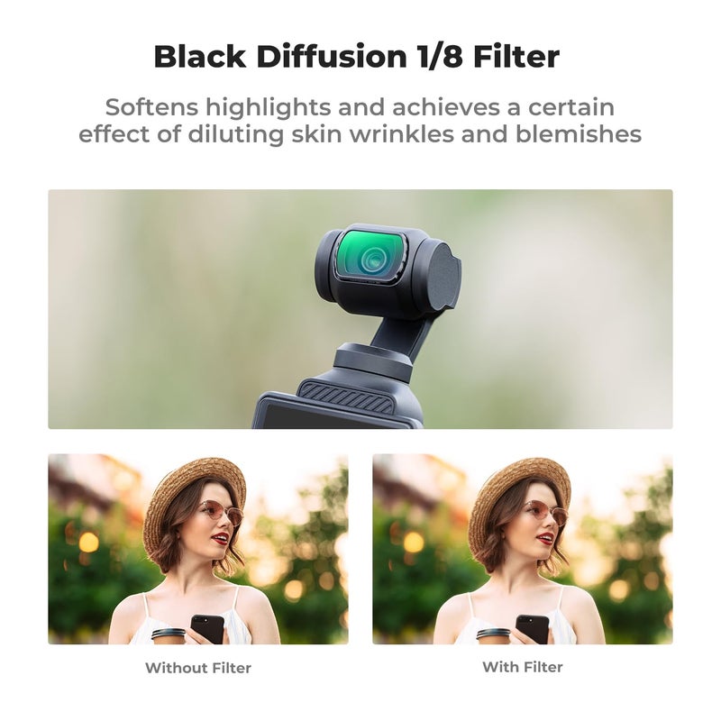 K&F Concept Magnetic Black Diffusion 1/8 Filter for DJI Osmo Pocket 3 Create Combo, Multi-Coated Mist Dreamy Cinematic Effec Filter for Video/Vlog/Portrait Photography - Image 5