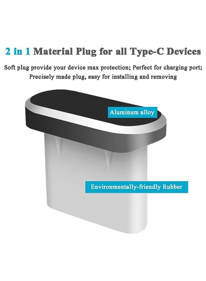 غطاء USB C ضد الغبار، عبوة من 4 قطع لمصدر طاقة Type C مع فرشاة تنظيف لأجهزة iPhone 15، Samsung Galaxy S22/S21/S20، Note 20/10، جميع أجهزة USB C، ألوان مختلطة - Image 4