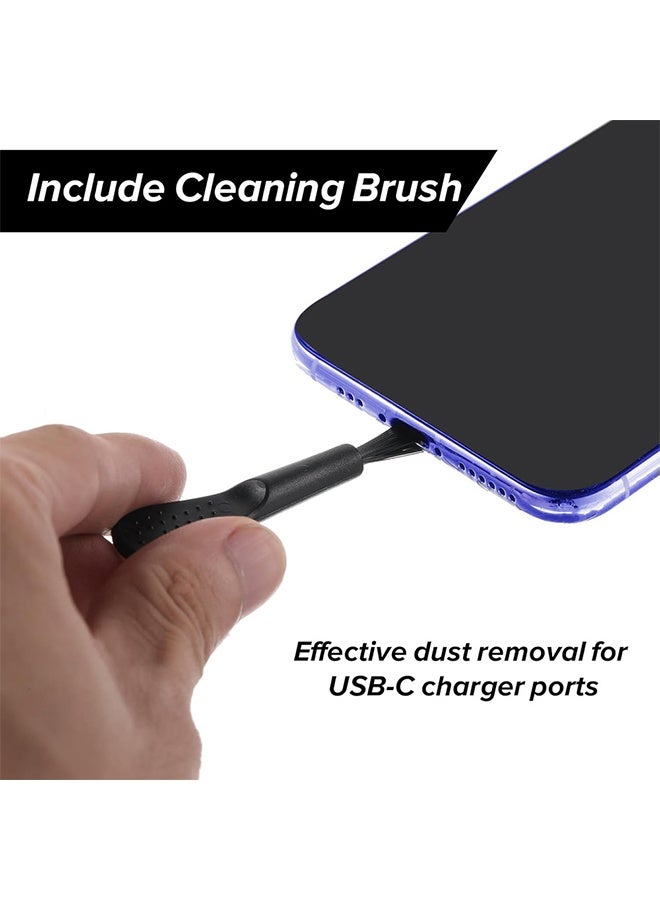 غطاء USB C ضد الغبار، عبوة من 4 قطع لمصدر طاقة Type C مع فرشاة تنظيف لأجهزة iPhone 15، Samsung Galaxy S22/S21/S20، Note 20/10، جميع أجهزة USB C، ألوان مختلطة - Image 5
