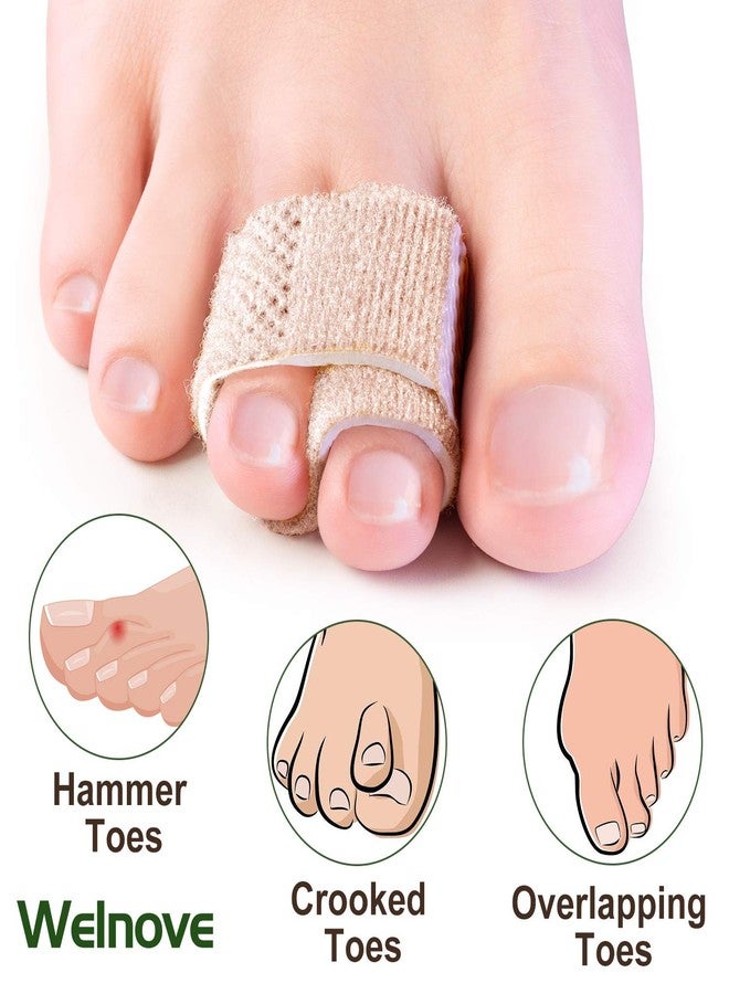 Welnove 6Pcs Hammer Toe Wraps, Broken Toe Splints, Toe Cushioned Bandages for Correcting Hammer Toes, Broken Toes, Crooked Toes & Overlapping Toes - Image 3