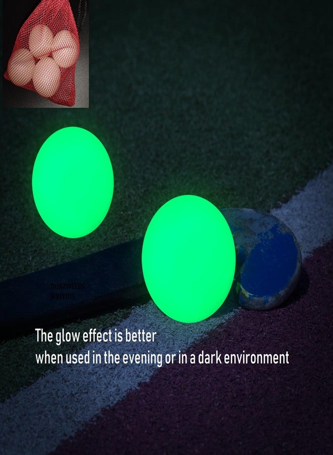 DONZWIYES Glow in The Dark Street Hockey Balls for Indoor Outdoor Road Roller Hockey and Field Hockey Games with Reusable Storage Bag - Pack of 4 - Image 4