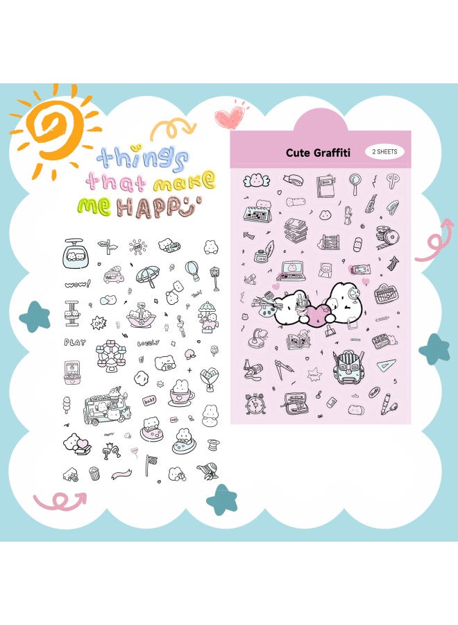 [mini Hand Account Sticker Collection] 2 Sheets/pack Pet Goo Card Cute Sticker Cartoon Cup Flat Sticker