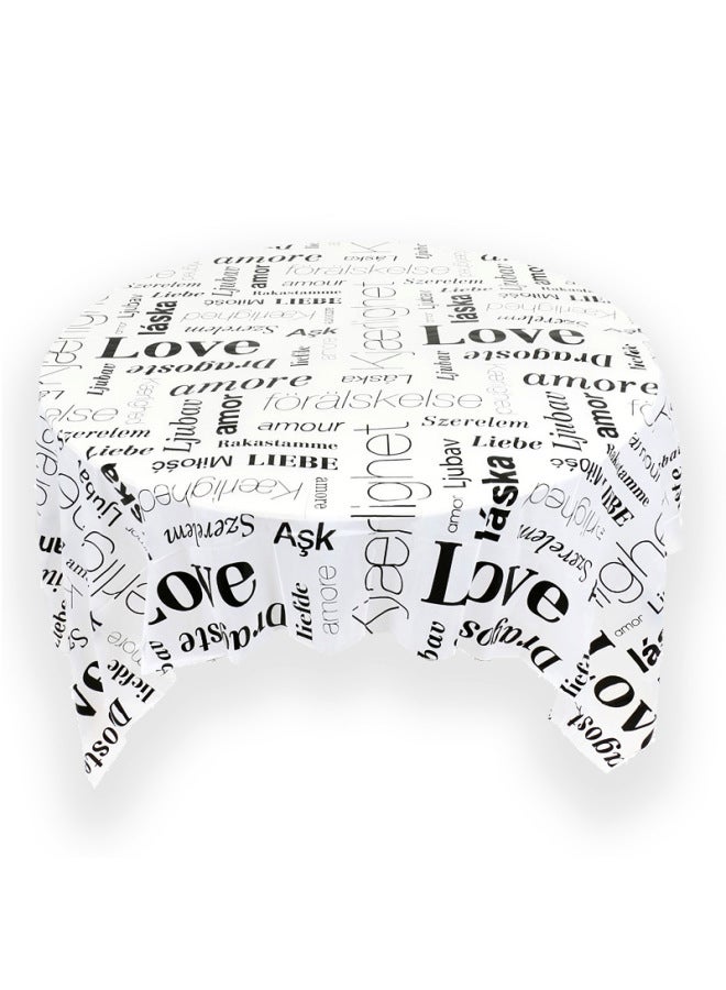 10 Price Disposable Tablecloth Ins Cyber Celebrity Small Fresh Printed Dining Cloth Thickened Plastic Household Square Tablecloth-Color:1.8x 1.8 M Complete Golden Life 10 Sheets/bag - Image 5