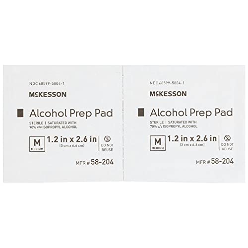 McKesson Alcohol Prep Pads [Pack of 200] 70% Isopropyl, Individually Wrapped Wipes, Sterile, Medical-Grade, First Aid, Medium - Image 3