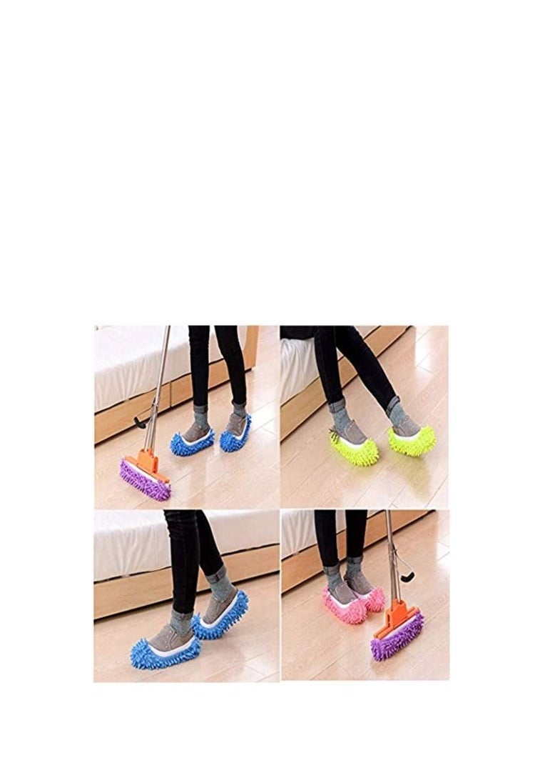 SYOSI - Mop Slippers Shoes 5 Pairs Microfiber Cleaning House Mop Slippers Floor Cleaning Tools Shoe Cover Soft Washable Reusable Microfiber Foot Socks Floor Cleaning Tools Shoe Cover - Image 1