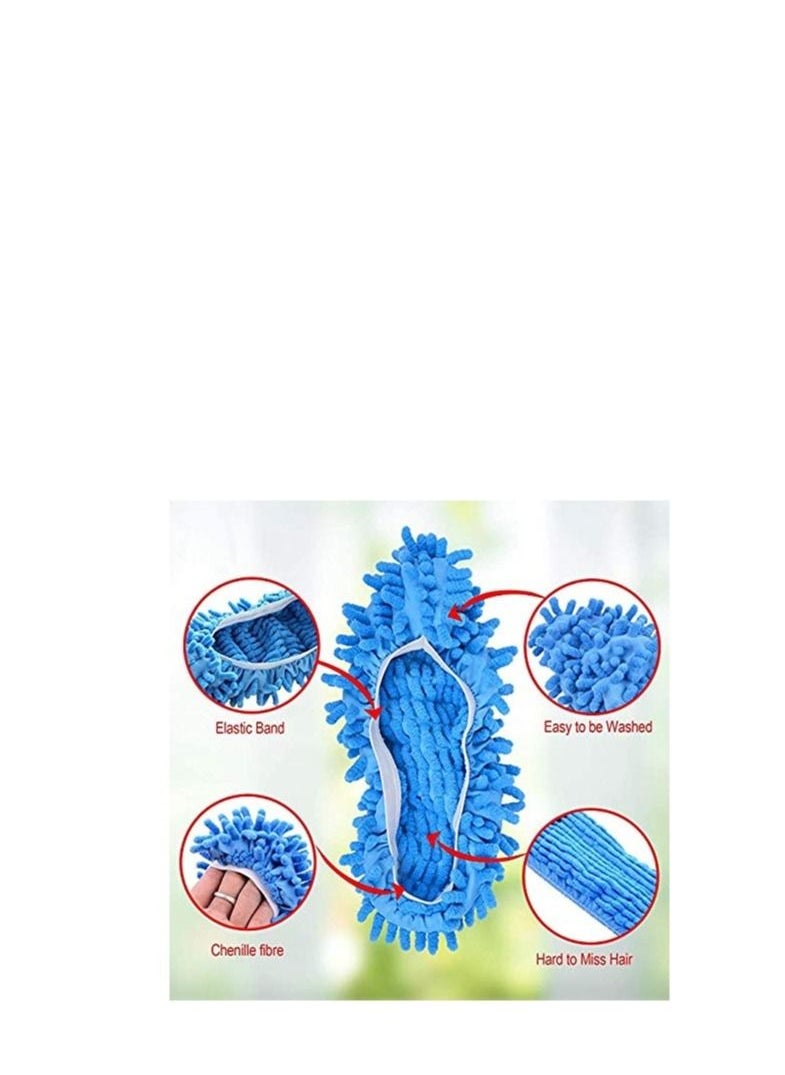 SYOSI - Mop Slippers Shoes 5 Pairs Microfiber Cleaning House Mop Slippers Floor Cleaning Tools Shoe Cover Soft Washable Reusable Microfiber Foot Socks Floor Cleaning Tools Shoe Cover - Image 1