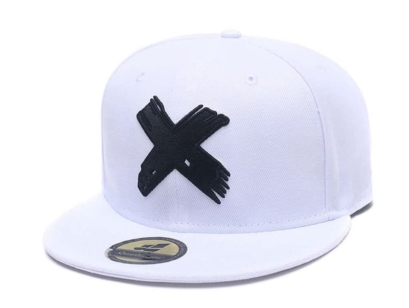 Quanhaigou Embroidered X Snapback Hats for Men and Women Adjustable Hip Hop Boy Baseball Cap White - Image 4