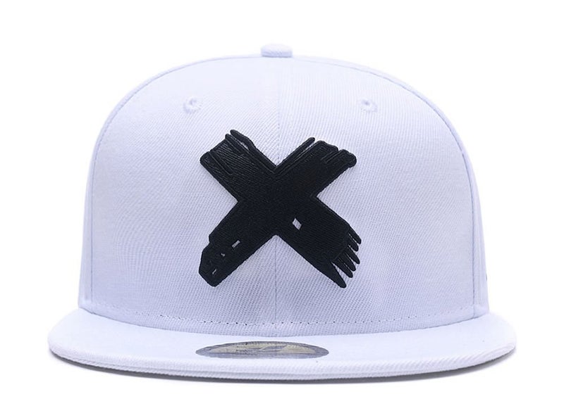 Quanhaigou Embroidered X Snapback Hats for Men and Women Adjustable Hip Hop Boy Baseball Cap White - Image 2
