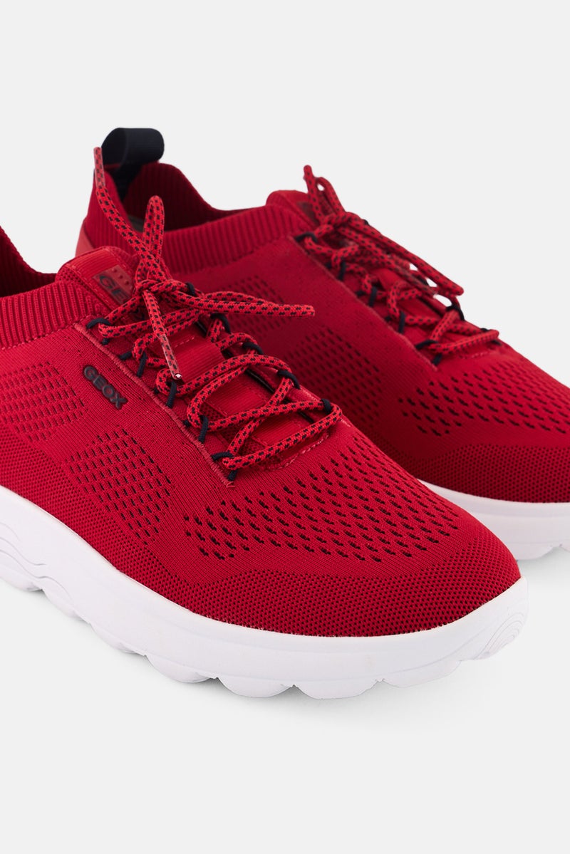 GEOX Men U Spherica A Lace Up Casual Shoes, Red - Image 3