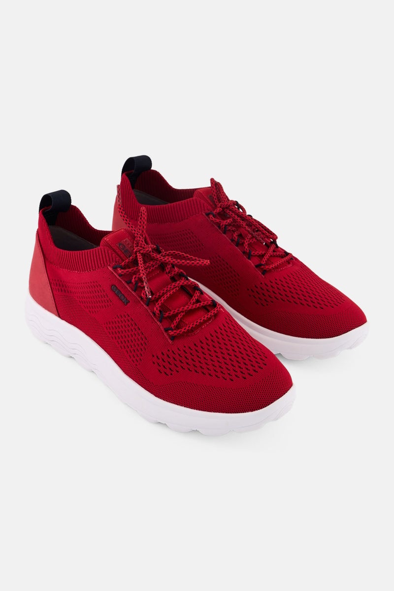 GEOX Men U Spherica A Lace Up Casual Shoes, Red - Image 1