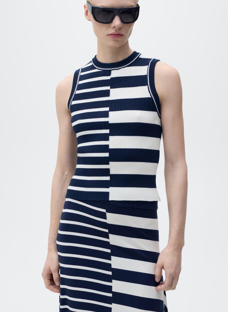 MANGO - Striped Knit Top - Image 1