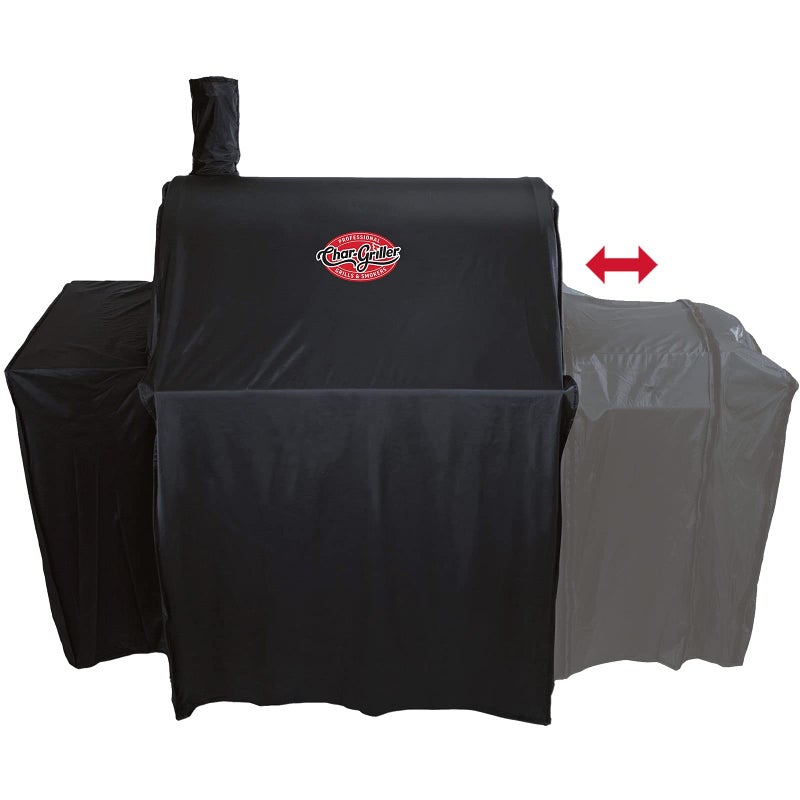 Char-GrillerÂ® Durable Polyester Grill and Smoker Cover with Waterproof Material, PVC Lining, and Extendable Design in Black, 46"L x 23"W x 48.5"H, Model 5555 - Image 2