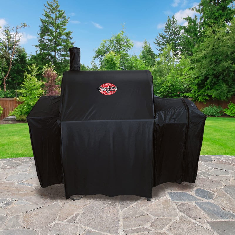 Char-GrillerÂ® Durable Polyester Grill and Smoker Cover with Waterproof Material, PVC Lining, and Extendable Design in Black, 46"L x 23"W x 48.5"H, Model 5555 - Image 5