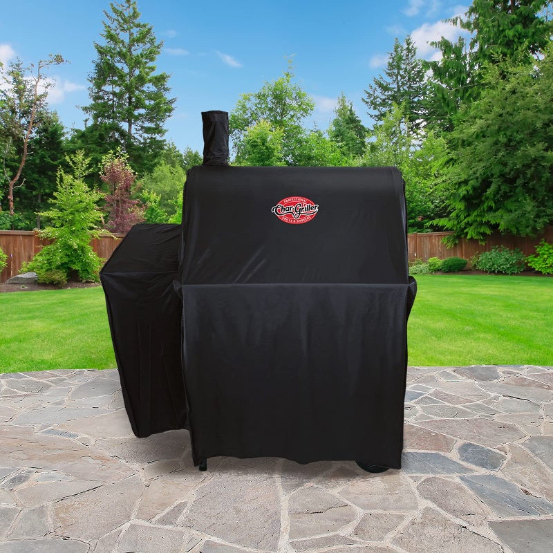 Char-GrillerÂ® Durable Polyester Grill and Smoker Cover with Waterproof Material, PVC Lining, and Extendable Design in Black, 46"L x 23"W x 48.5"H, Model 5555 - Image 4