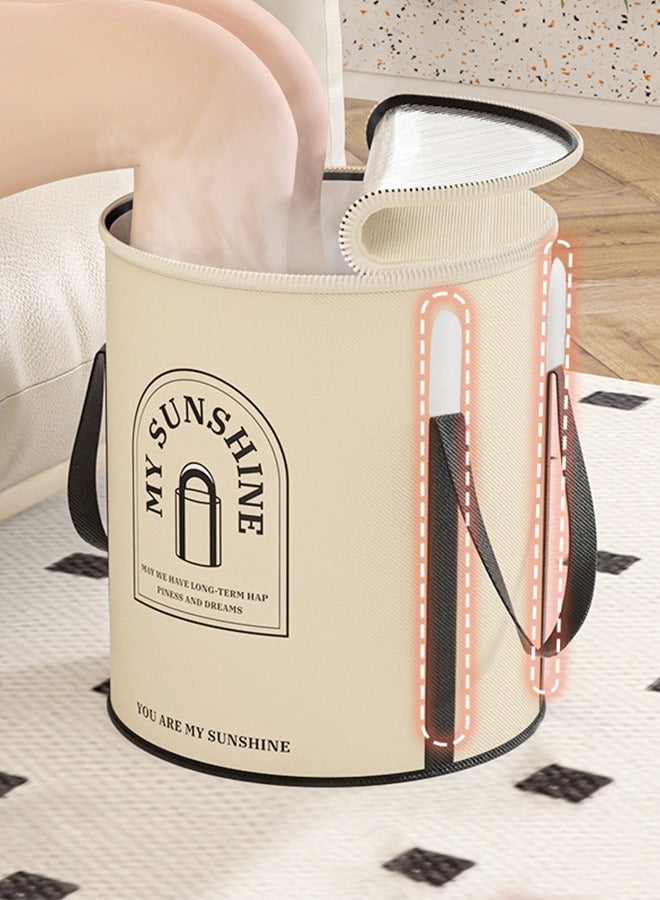 DUNISO Collapsible Foot Bath Basin with Support Strip, Portable Foot Soak Tub with Handles, Folding Foot Tub for Soaking Feet, Pedicure Foot Spa Bucket for Relieving Fatigue And Body Stress, Multifunctional Bucket with Zip for Travel, Camping Washing - Image 1