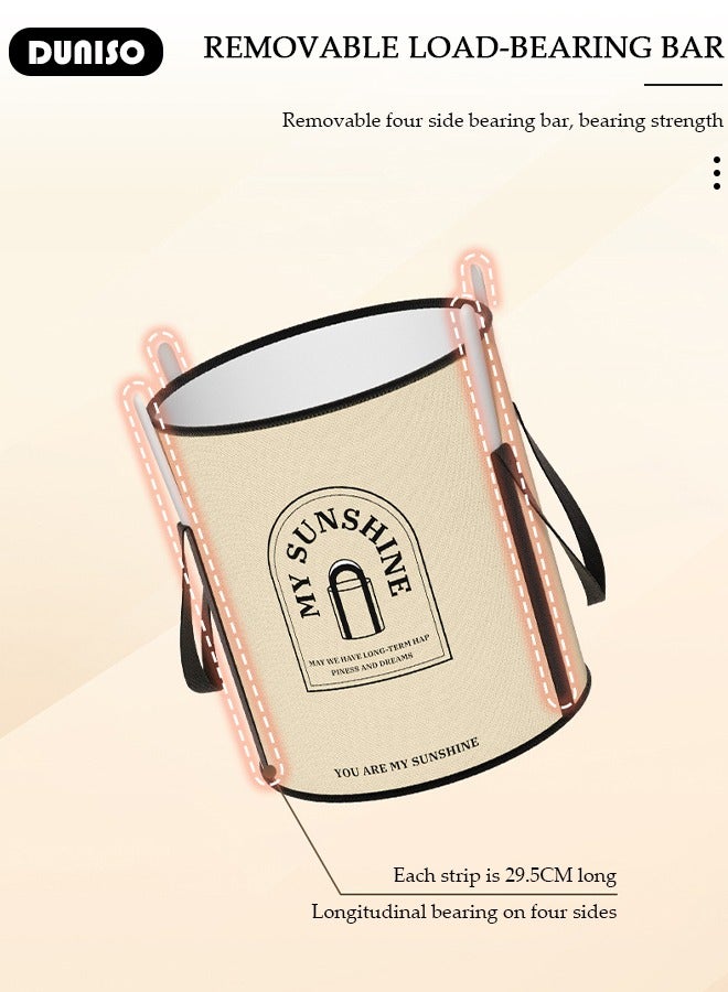 DUNISO Collapsible Foot Bath Basin with Support Strip, Portable Foot Soak Tub with Handles, Folding Foot Tub for Soaking Feet, Pedicure Foot Spa Bucket for Relieving Fatigue And Body Stress, Multifunctional Bucket with Zip for Travel, Camping Washing - Image 2