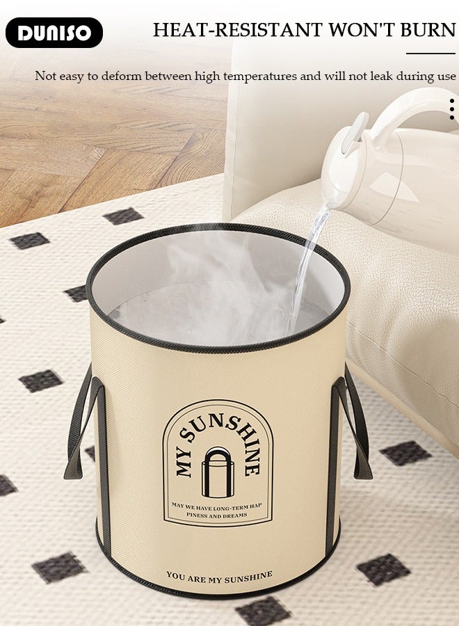 DUNISO Collapsible Foot Bath Basin with Support Strip, Portable Foot Soak Tub with Handles, Folding Foot Tub for Soaking Feet, Pedicure Foot Spa Bucket for Relieving Fatigue And Body Stress, Multifunctional Bucket with Zip for Travel, Camping Washing - Image 5