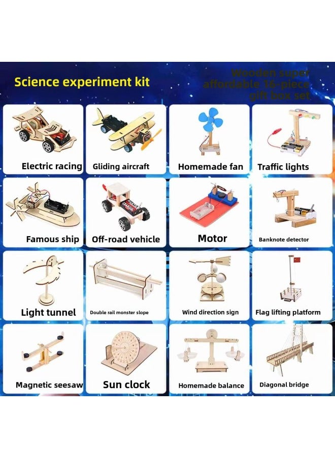 Physics And Electricity Experimental Equipment, Scientific Experiment Set, Science And Technology Small Production, Small Inventions, Handmade DIY Materials, Teaching Aids-Specification:Sea, Land And Air 4-piece Set [2 Pairs Of Batteries Included]
