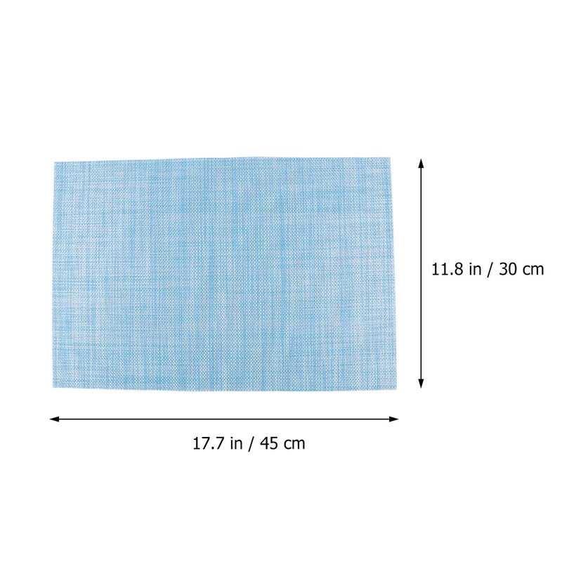 6Pcs PVC Heat Insulated Pad Table Mat Skid Resistance Bowl Dish Tableware Placemat for Home Hotel Restaurant (Sky- , Rectangle, 30x45cm) - Image 4