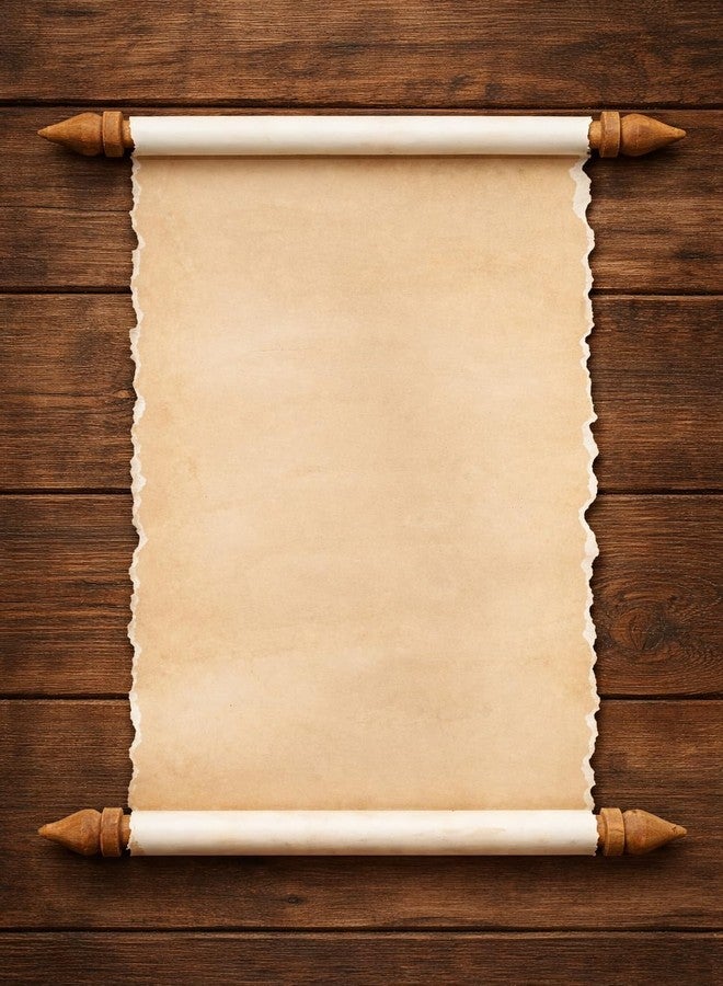 ORDER KARO Beige Vintage Parchment Scroll with Wooden Ends – 11×9″ Decorative Paper for Home Wall Decor, Calligraphy, Wedding Sign, Gift - Image 1