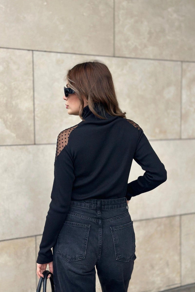 Weshaya بلوزة نسائية سوداء - Image 3