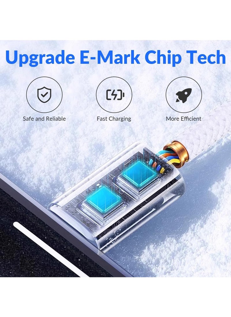 ترييو كابل USB C إلى USB C عالي السرعة بطول 1 متر، قدرة 60 واط، شحن سريع PD، كابل Type C، متوافق مع سلسلة iPhone 15، iPad Mini/Pro، MacBook Pro/Air، أبيض - تقنية متطورة لشحن فائق السرعة  - Image 2