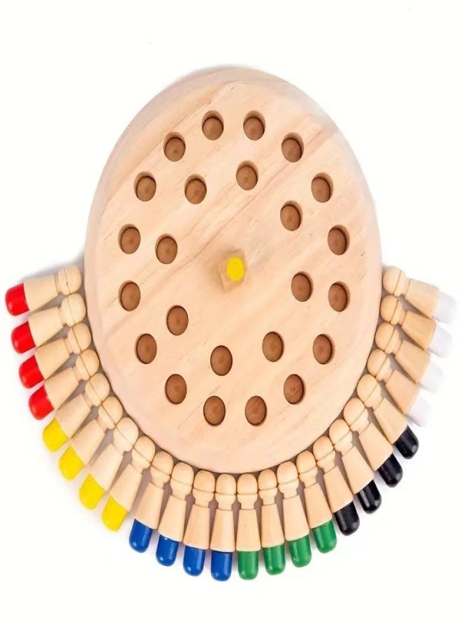 Color Memory Chess Children's Wooden Early Education Mindfulness Parent-Child Interactive Fun Games Science and Education Educational Toys(Radish Memory Chess 410g) - Image 4
