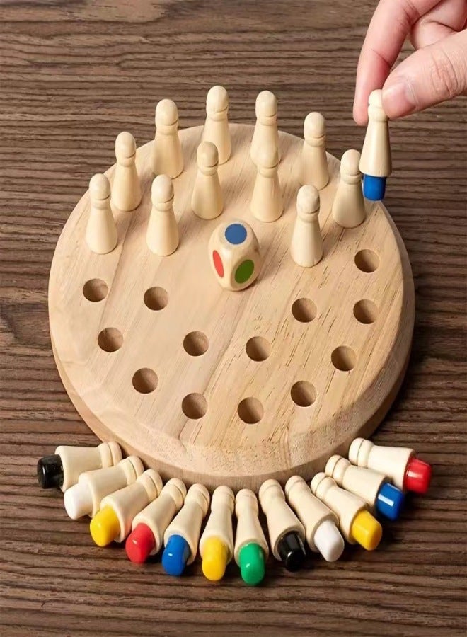 Color Memory Chess Children's Wooden Early Education Mindfulness Parent-Child Interactive Fun Games Science and Education Educational Toys(Radish Memory Chess 410g) - Image 3