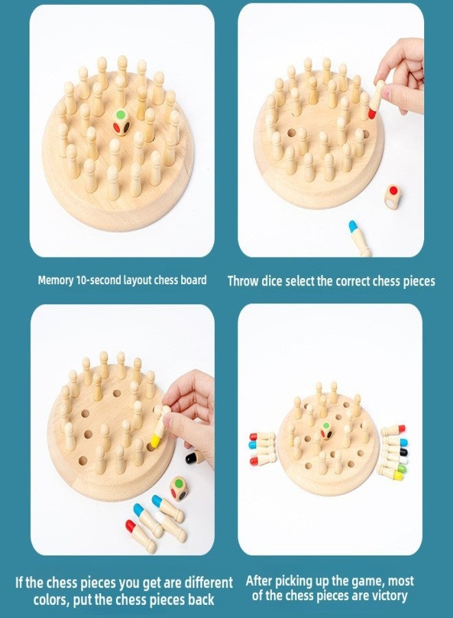 Color Memory Chess Children's Wooden Early Education Mindfulness Parent-Child Interactive Fun Games Science and Education Educational Toys(Radish Memory Chess 410g) - Image 5